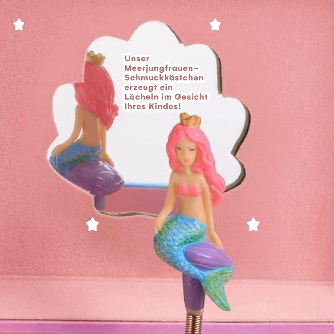 Musical Jewelry Box for Girls, Underwater Mermaid Jewelry Boxes, Over The Waves Tune and Spinning Mermaid Doll, Girls Gifts Music Box