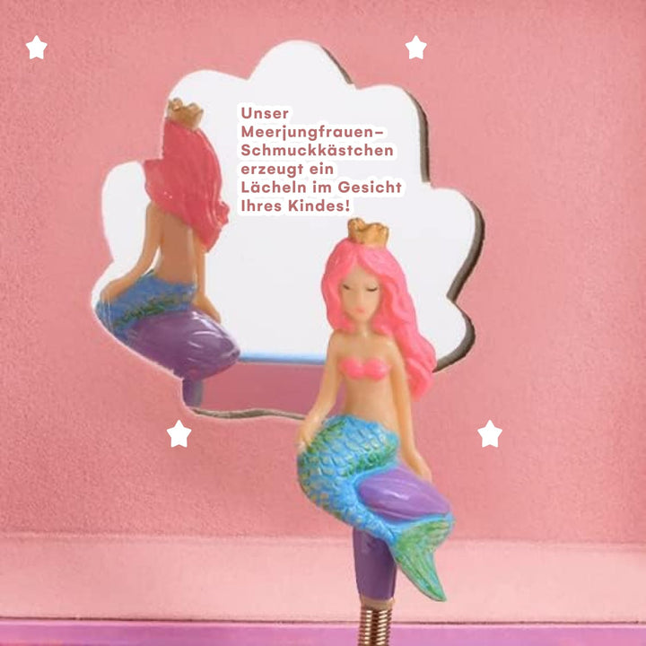 Musical Jewelry Box for Girls, Underwater Mermaid Jewelry Boxes, Over The Waves Tune and Spinning Mermaid Doll, Girls Gifts Music Box