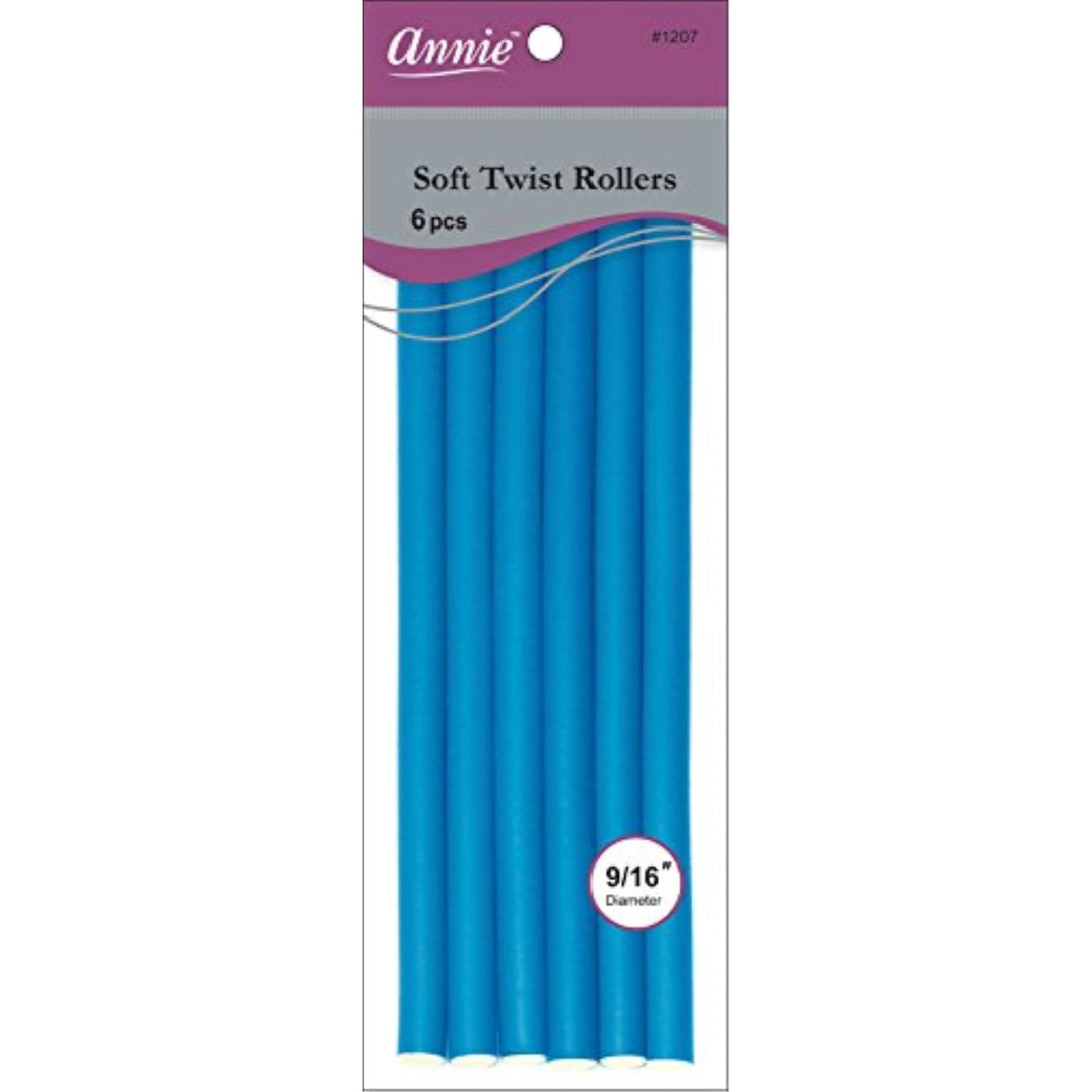 01207 Soft Twist Rollers, Blue, 6 Count