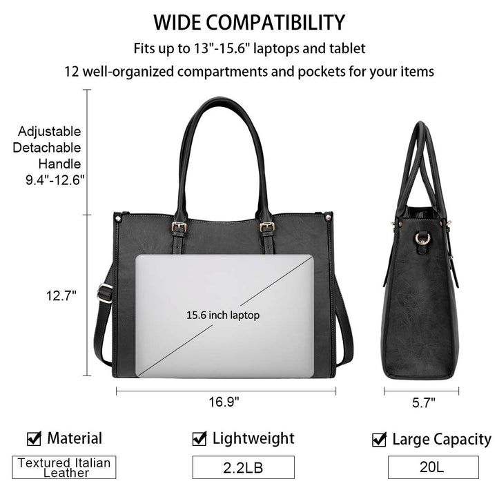 Laptop Bag 15.6 Inch Waterproof Lightweight Leather Lap