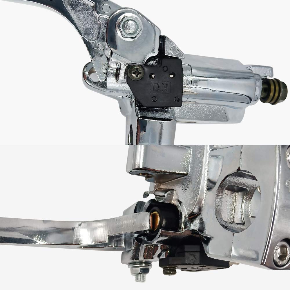 Universal 1 25mm Brake Master Cylinder Lever Motorcycle for Honda Yamaha Suzuki Kawasaki Hydraulic Clutch Brake Goldwing Left &amp; Right Set (Chrome)