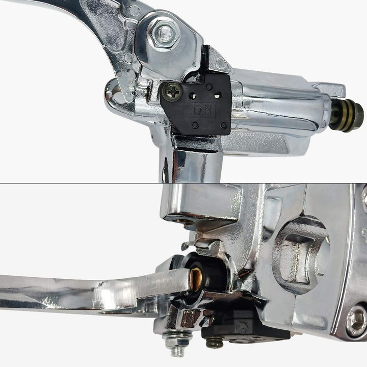 Universal 1 25mm Brake Master Cylinder Lever Motorcycle for Honda Yamaha Suzuki Kawasaki Hydraulic Clutch Brake Goldwing Left &amp; Right Set (Chrome)