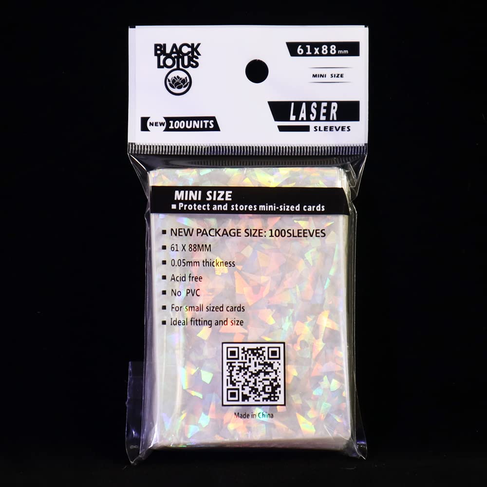 100pcs Broken Glass Gemstone Laser Flashing Card Film Holographic Idol Photo Sleeves Ultra Super Protector (61x88mm)
