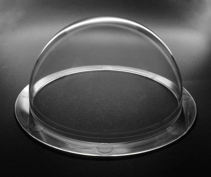 Ricrrover Diameter 3.15inch/80mm w/ 4 Holes Clear Acrylic Flange Plastic Hemisphere Indoor/Outdoor CCTV Replacement Clear Dome Camera Cover Security Dome Camera Housing