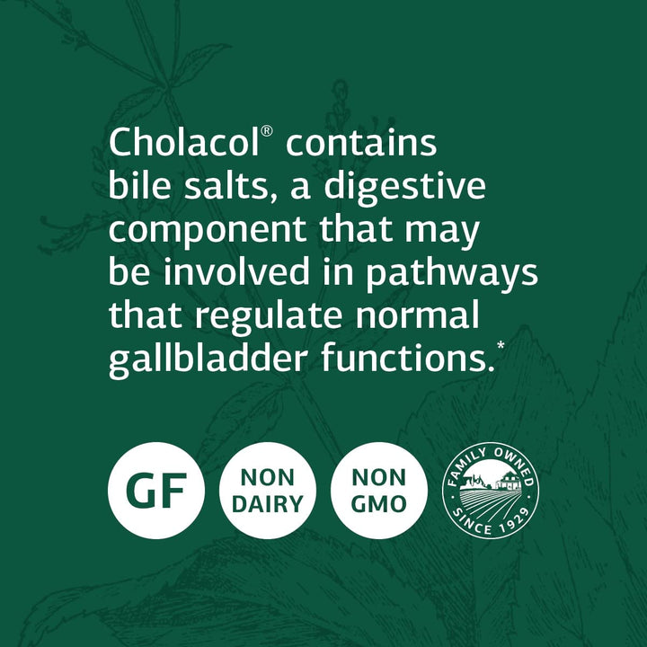 Cholacol - Gallbladder Support Supplement - Fat Digestion Supplement for Digestive Health &amp; Bile Support - Gluten-Free, Non-Dairy &amp; Non-Soy - 90 Tablets