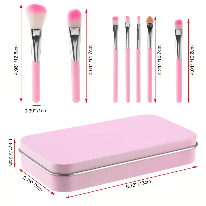 7Pcs Girl Makeup Brushes,Synthetic Fiber Make up Brush Set Foundation Blush eyeshadow Eyebrow Lip Brush Blending Cosmetic Beauty Brushes