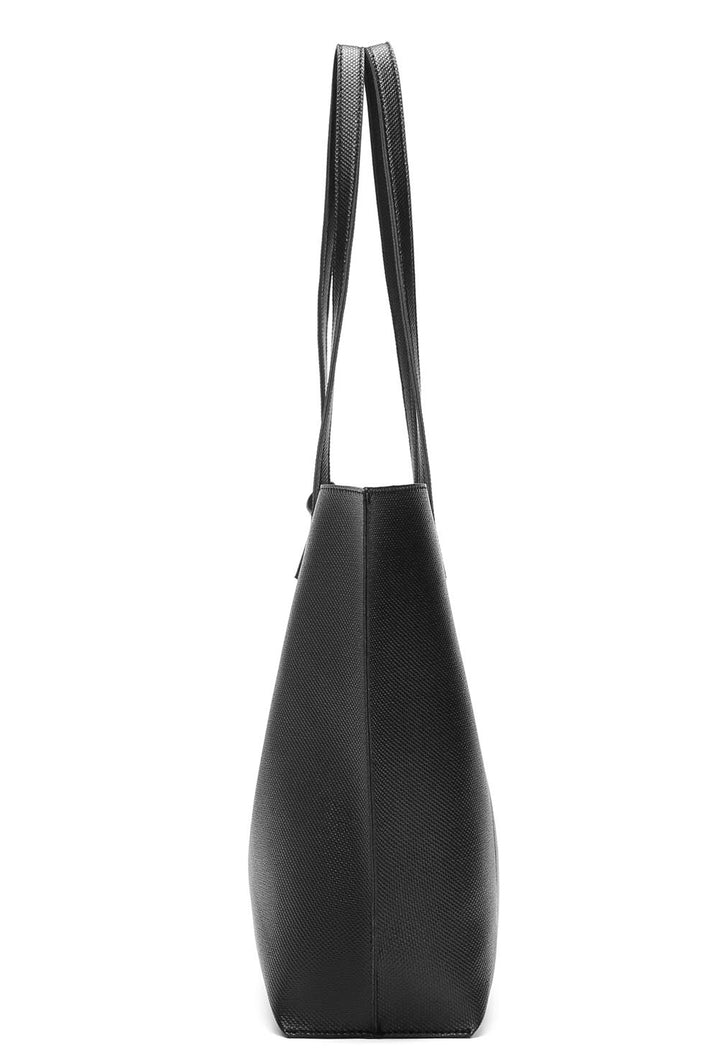 Women&#39;s Soft Faux Leather Tote Shoulder Bag from, Big Capacity Tassel Handbag Black-a