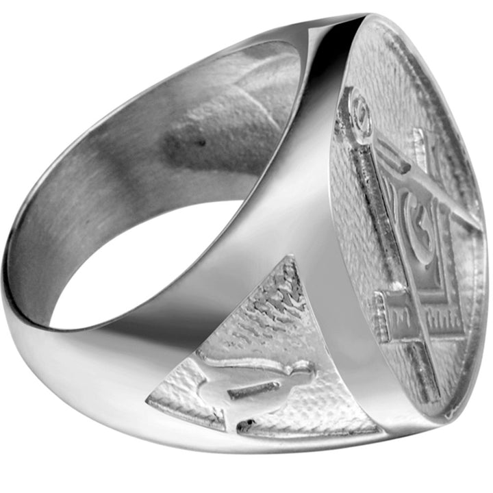 Stainless Steel Vintage Signet Masonic Ring (14)