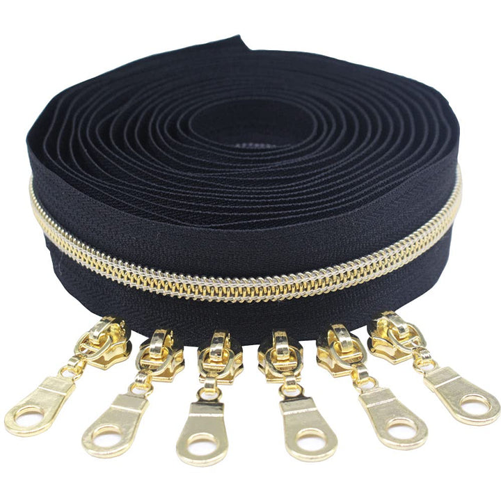 MebuZip #5 Gold Metallic Nylon Coil Zippers by The Yard