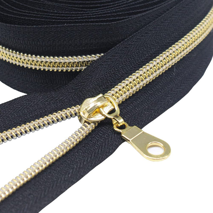 MebuZip #5 Gold Metallic Nylon Coil Zippers by The Yard