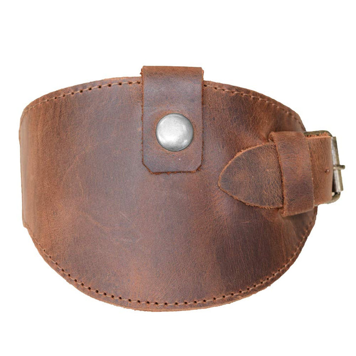 Hide &amp; Drink, Motorcycle Boot Protector with Buckle Closure, Protects Shoe from Shifter, Biker Gear, Shoe Cover, Rustic Guard, Full Grain Leather, Handmade, Bourbon Brown