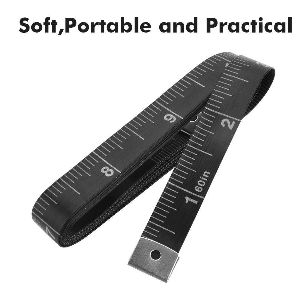 2PCS Measuring Tape for Body,Soft Tape Measure for Body Sewing Fabric Tailor Cloth Craft Measurement Tape,60 Inch/1.5M Silver Retractable Dual Sided Measure Tape Set