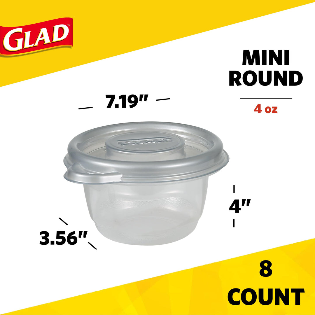 GladWare Home Mini Round Food Storage Containers, Small