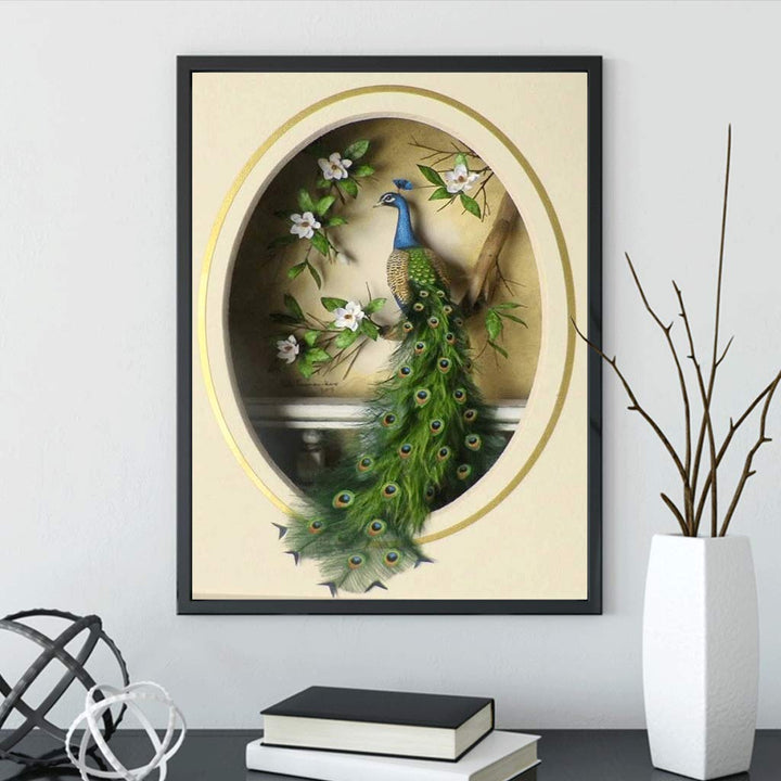 DIY 5D Diamond Painting by Number Kit, Peacock Diamond Painting Kits for Adults Rhinestone Embroidery Cross Stitch Kits Supply Arts Craft Canvas Wall Decor Stickers Home Decor 16x24 inches