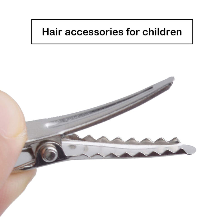 Alligator Hair Clips, 100 Pieces Silver Metal Alligator