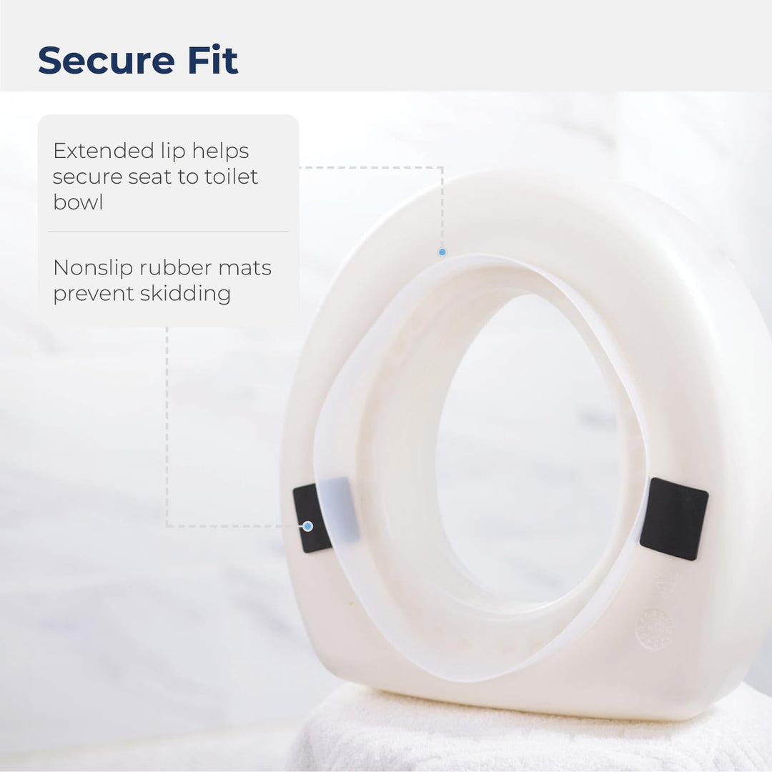 Portable Raised Toilet Seat, White, 4 Inches