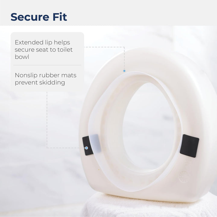 Portable Raised Toilet Seat, White, 4 Inches