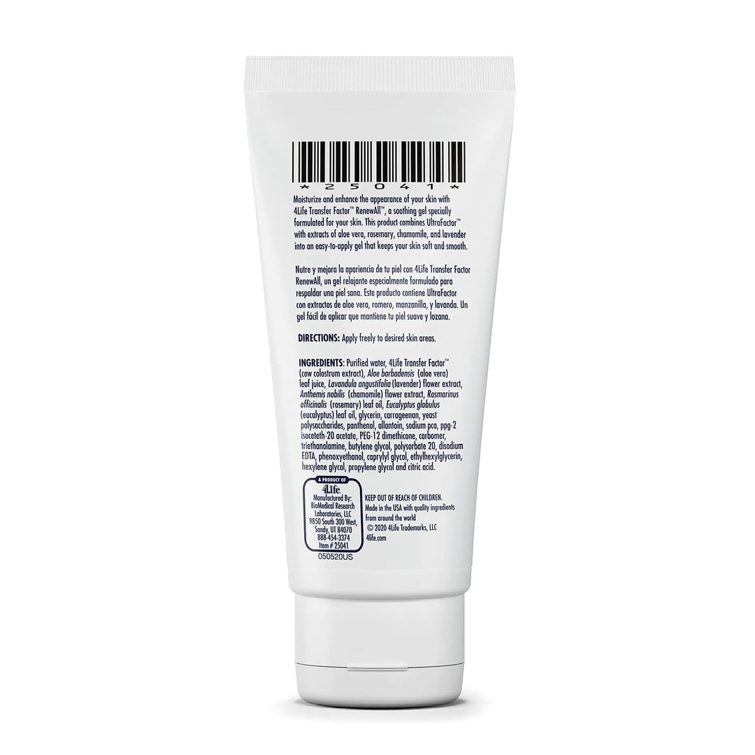 Transfer Factor RenewAll Gel - Topical Skin Care - Beauty and Personal Care - Supports and Soothes Skin - Gel Formula with Aloe Vera, Lavender Extract, Eucalyptus Oil, and Rosemary - 2 Ounces