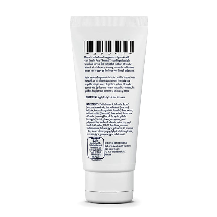 Transfer Factor RenewAll Gel - Topical Skin Care - Beauty and Personal Care - Supports and Soothes Skin - Gel Formula with Aloe Vera, Lavender Extract, Eucalyptus Oil, and Rosemary - 2 Ounces