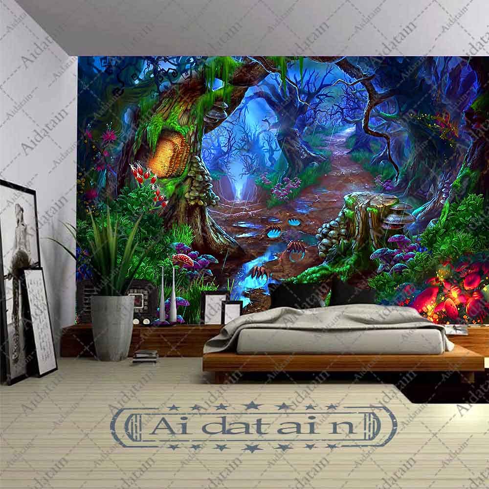 Aidatain Fantasy Forest Tapestry Plants Jungle Magic Ga