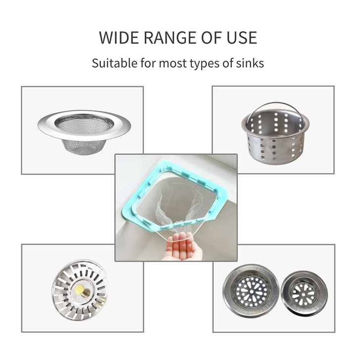 Triangle Tri-Holder Filter,Filter with 200 pcs Sink Strainer Bag Multipurpose RV WashBasin Garbage for Kitchen Food Waste Leftover Garbage