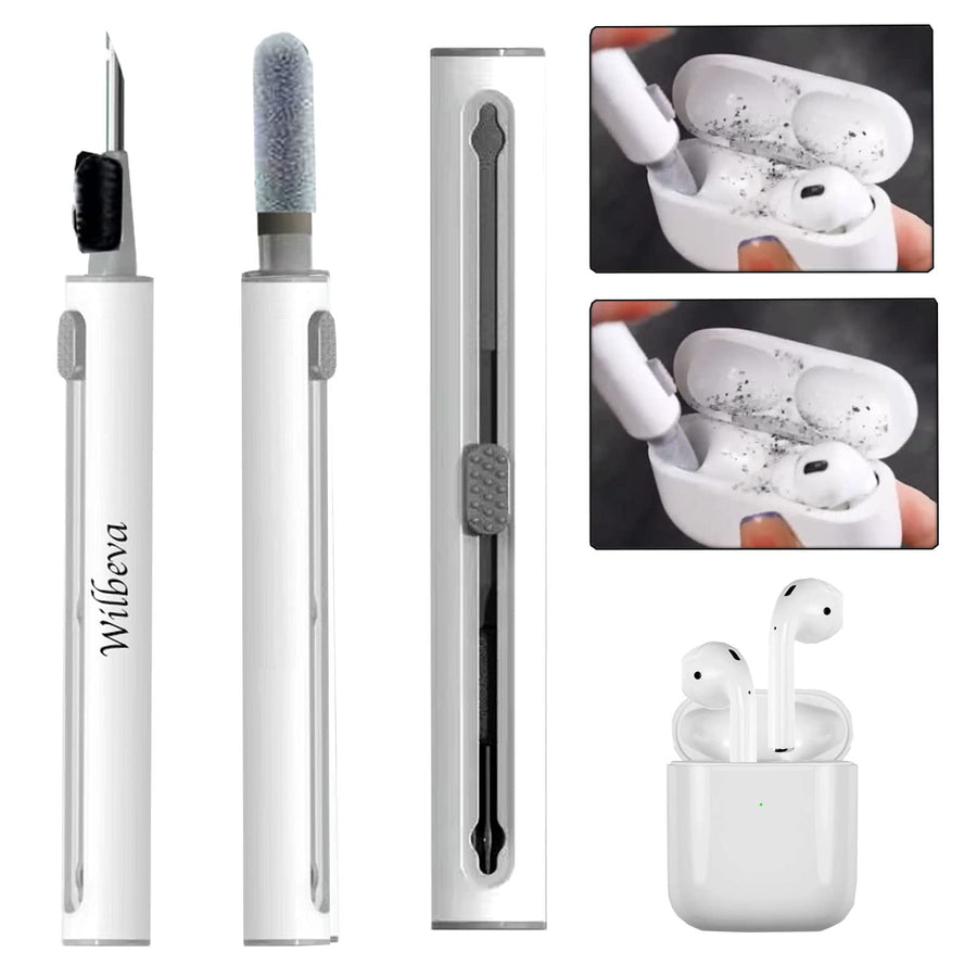 Cleaner Kit for Airpods, Bluetooth Earbuds Cleaning Pen for Airpods Pro 1 2 3 Samsung MI Android Earbuds, 3 in 1 Compact Multifunctional Headphones Case Cleaning Tools