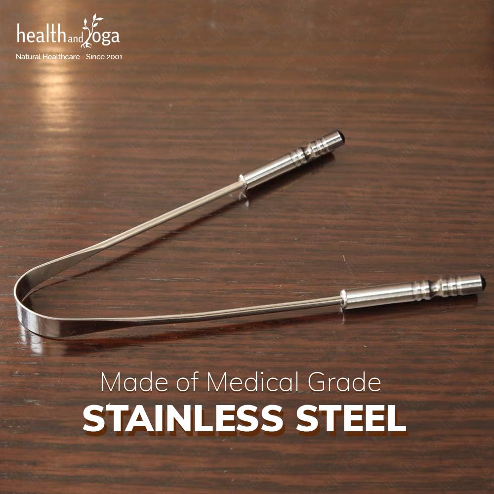 HealthAndYoga Surgical Grade Stainless Steel Tongue Cle
