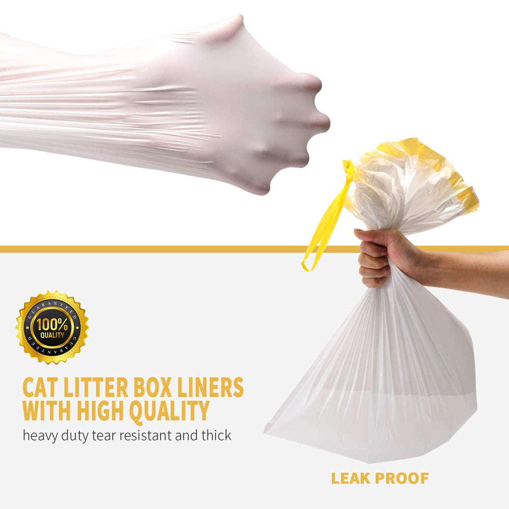 Cat Litter Box Liners, 14 Count Jumbo Extra Durable Large Drawstring Kitty Litter Pan Bags Cat Waste Litter Bags Pet Supplies 36 x 18