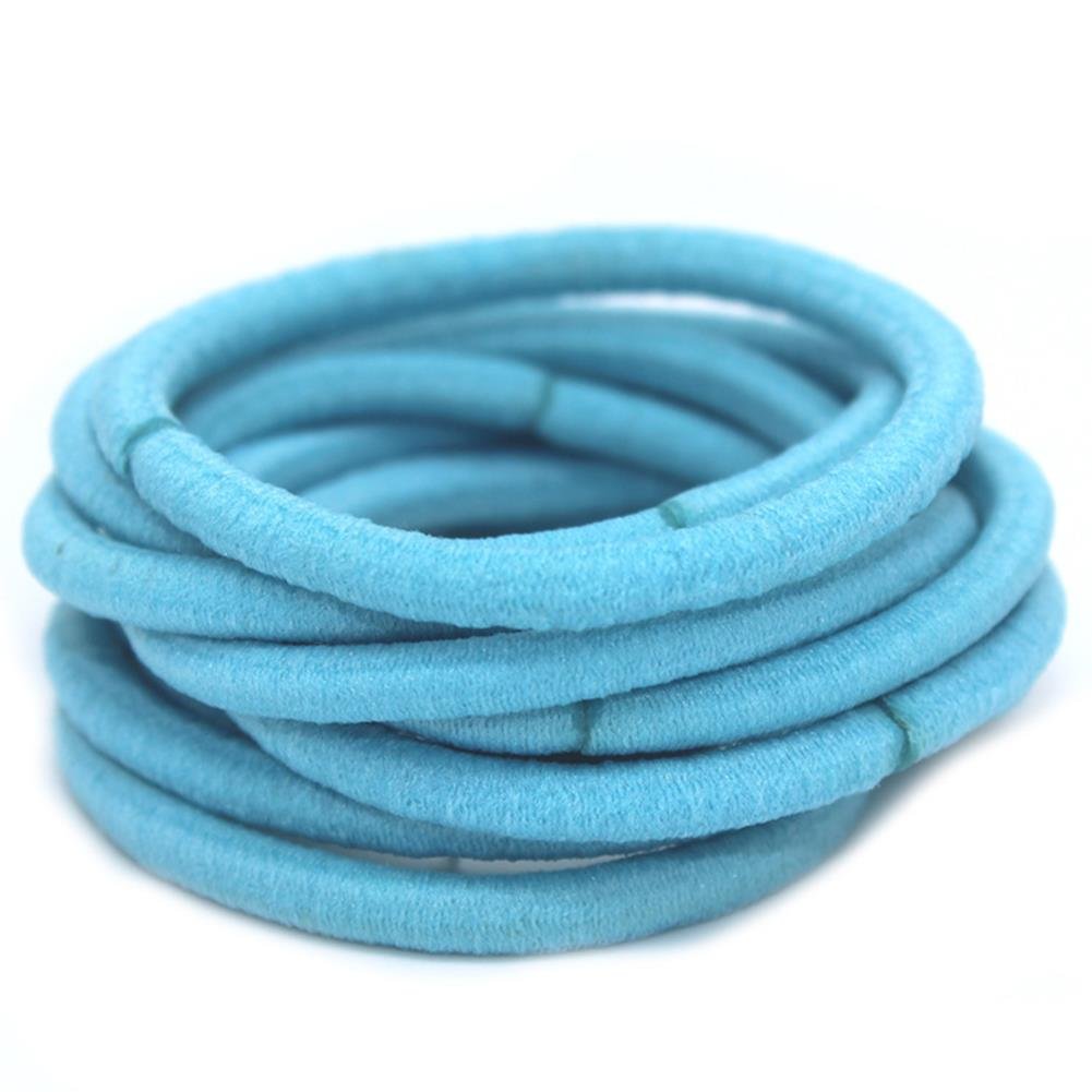 20 Pcs, Light Blue: 4 Mm Elastic Bands Hair Ties Children Rubber Hair Headbands - 20 Pcs (Light Blue)
