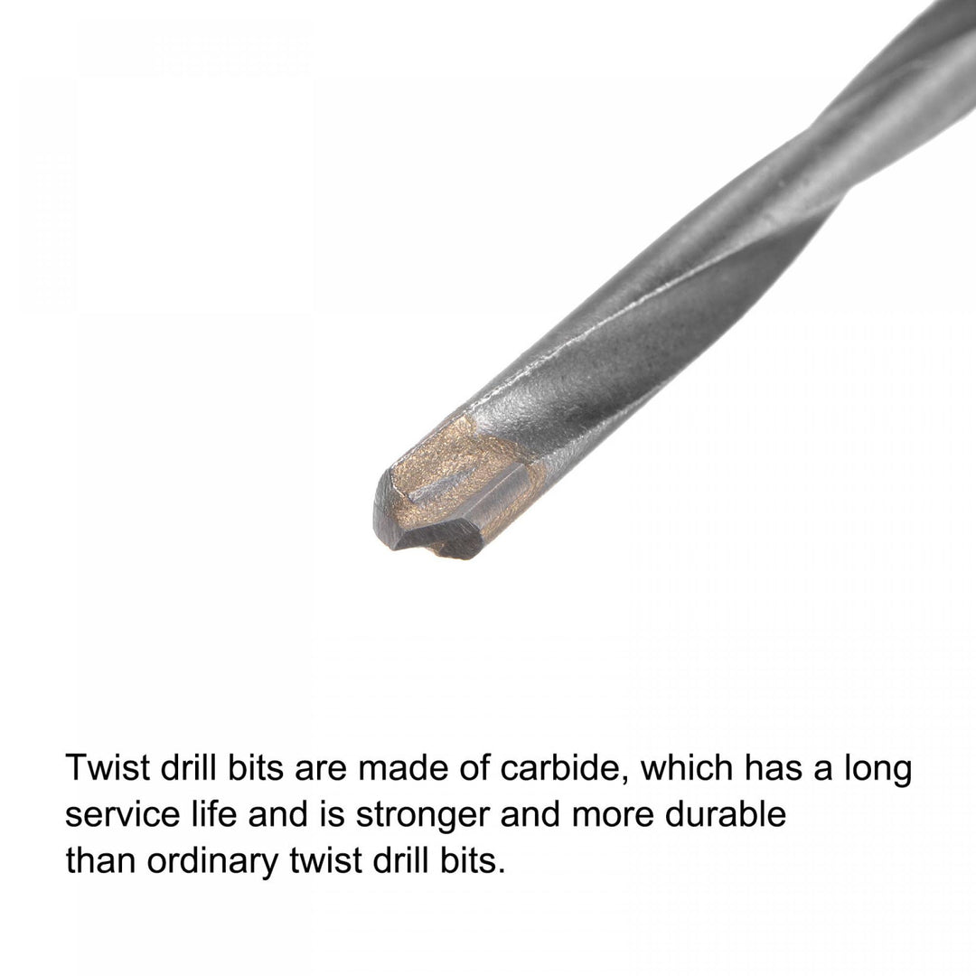 5mm Cutting Dia Cemented Carbide Twist Extra Long Drill Bit with Round Straight Shank for Hardened Steel Stainless Steel, 120mm Length 4 Pcs