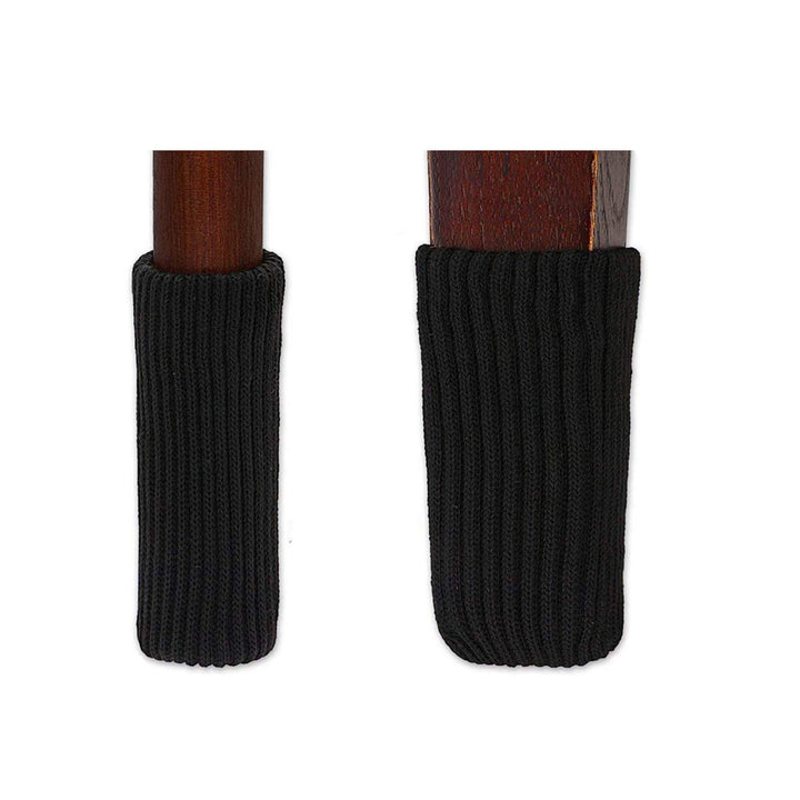 8pcs Black Color Knitting Wool Furniture Socks/Chair Leg Floor Protector (Black)