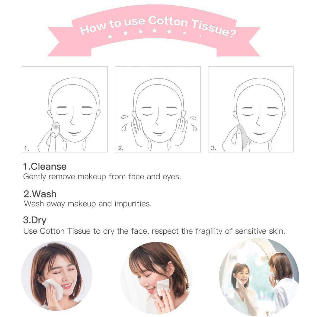 100PCS Large Disposable Face Towel, Facial Eye Nail Make up Removing Cotton Tissue, Multipurpose Cotton Towel Tissue for Skin Care, Reusable Cotton Pads, Wet & Dry Use