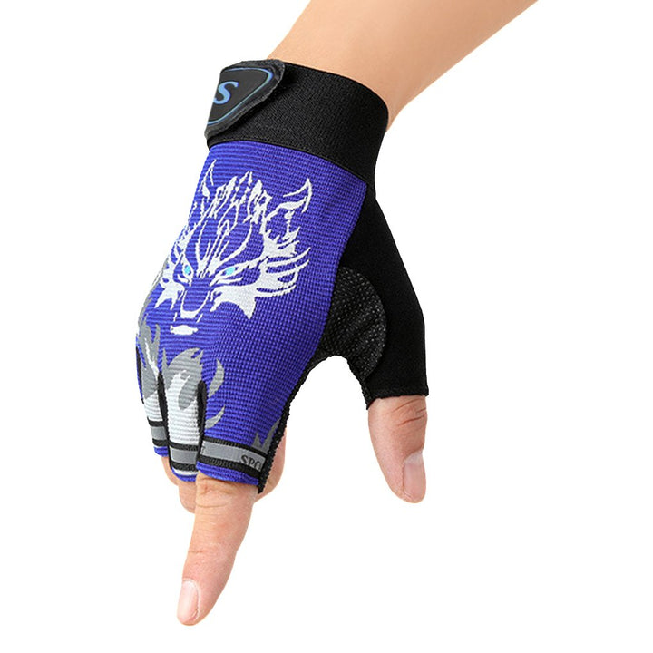 BXT Child Cycling Fingerless Gloves Breathable Half Fin