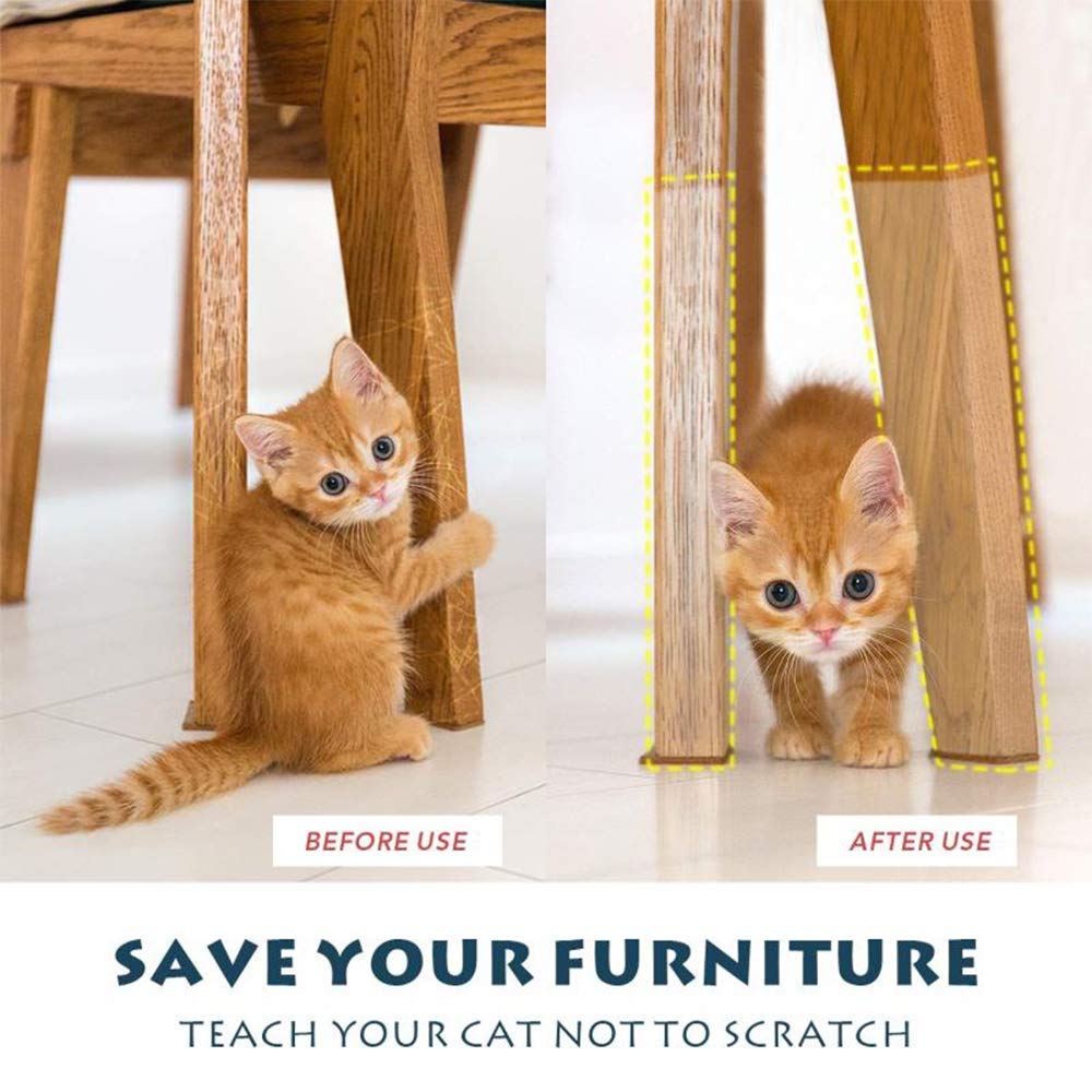 BINARY BARN 5XL Cat Scratch Deterrent Tape, Furniture Protectors from Cats, Clear Double Sided Training Tape, Sticky Paws Stop Pets from Scratching Couch and Door (Pins Free 11.8” x 15.74”) (5 PCS)