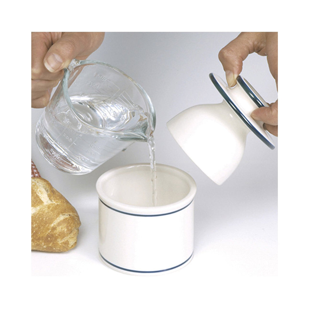 Norpro Glazed Stoneware Butter Keeper,White