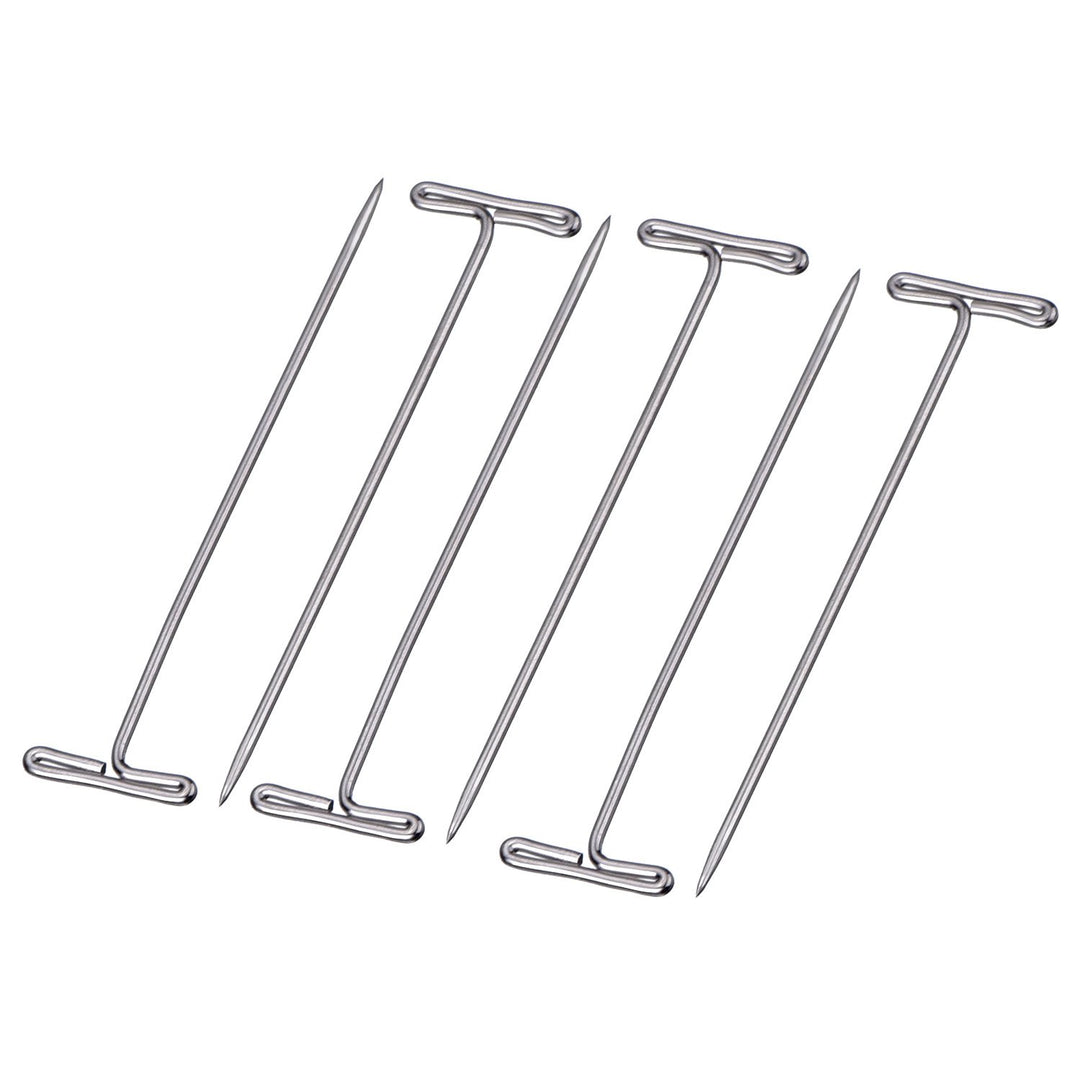 Mudder 100 Pack Wig T-Pins 2 Inch with Plastic Box, Sil