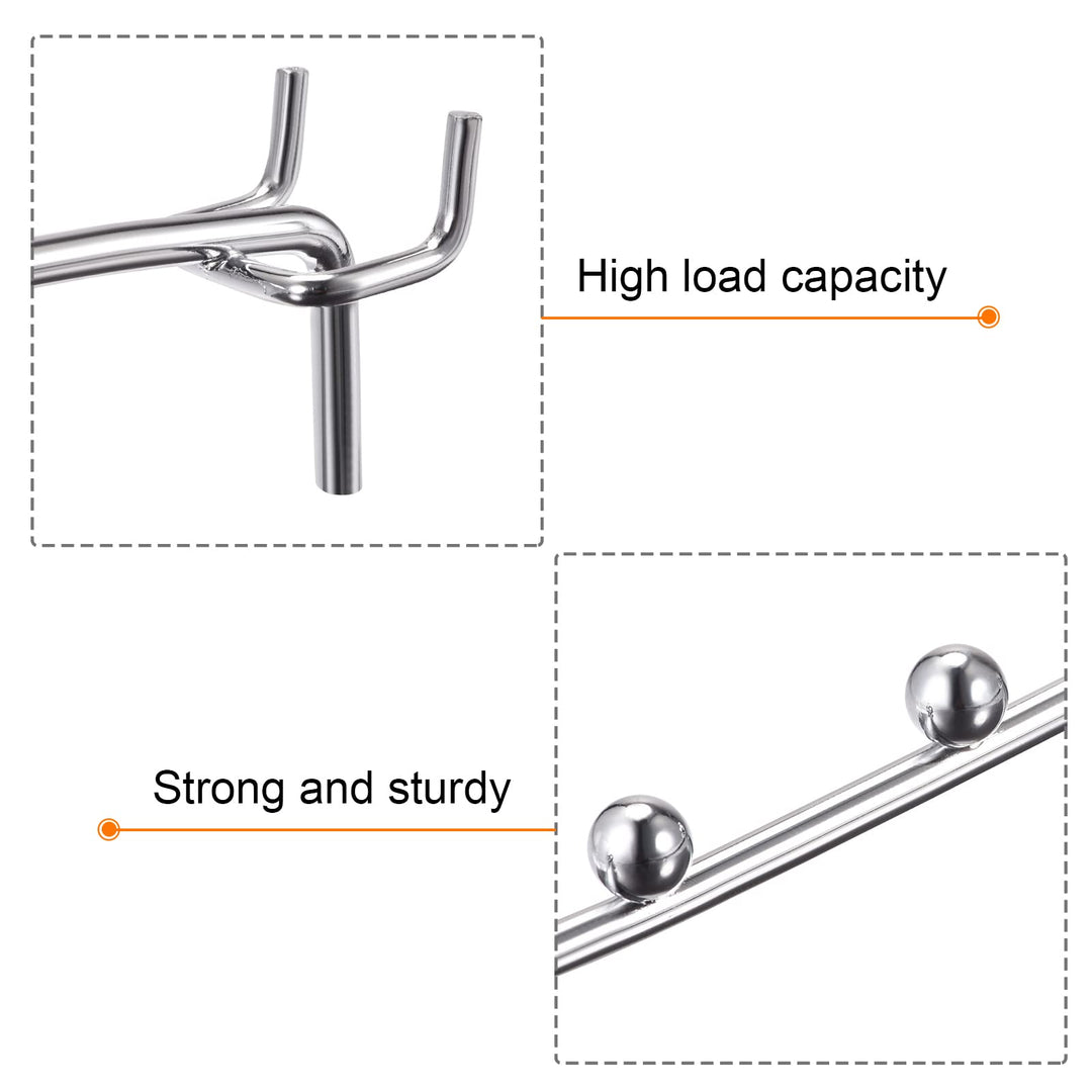 MECCANIXITY Pegboard Hooks Shelves 10 Inch Silver Fits 