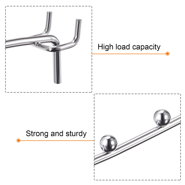 MECCANIXITY Pegboard Hooks Shelves 10 Inch Silver Fits 