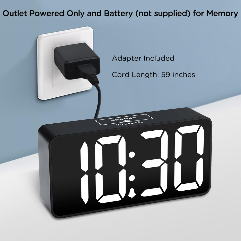 DreamSky Small Digital Alarm Clock for Bederoom, Large 