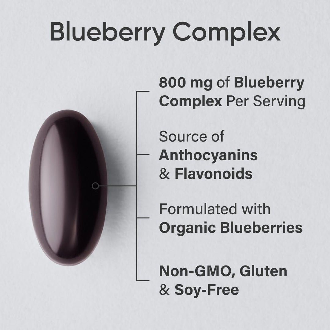 Blueberry Capsules - Made from Organic Blueberries with Organic Extra Virgin Olive Oil - Non-GMO &amp; Gluten Free - 60 Liquid Softgels