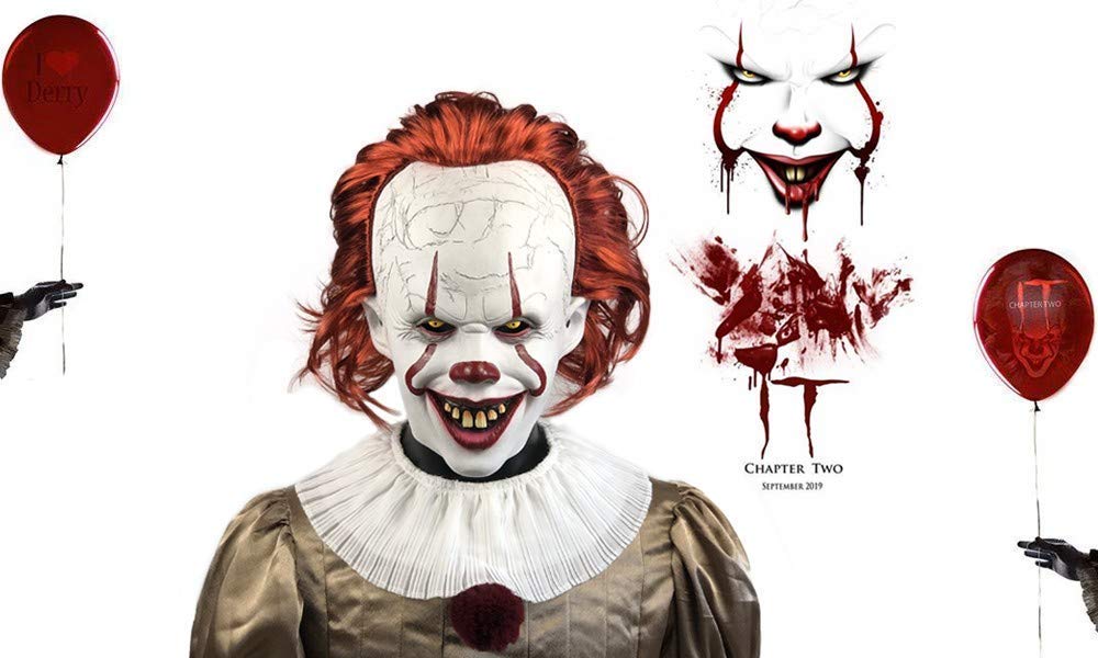 Halloween mask Scary clown mask Creepy clown mask decorated for Cosplay props