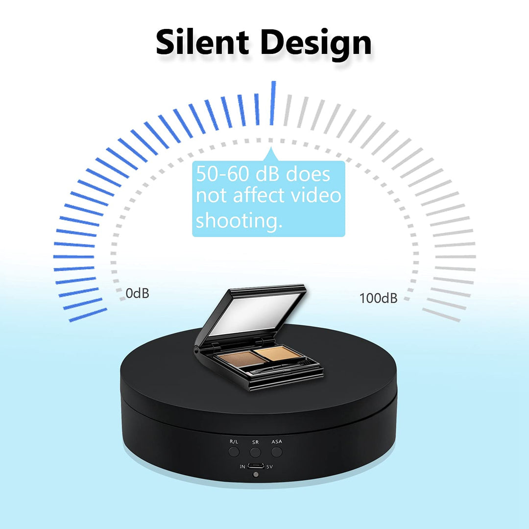 360 Degree Rotating Display Stand, 5.4 Inch Motorized Spinning Platform, Electric Lazy Susan, Turntable Table Base for Photography, Jewelry, Watch, Cup - Max Load 3kg, Black