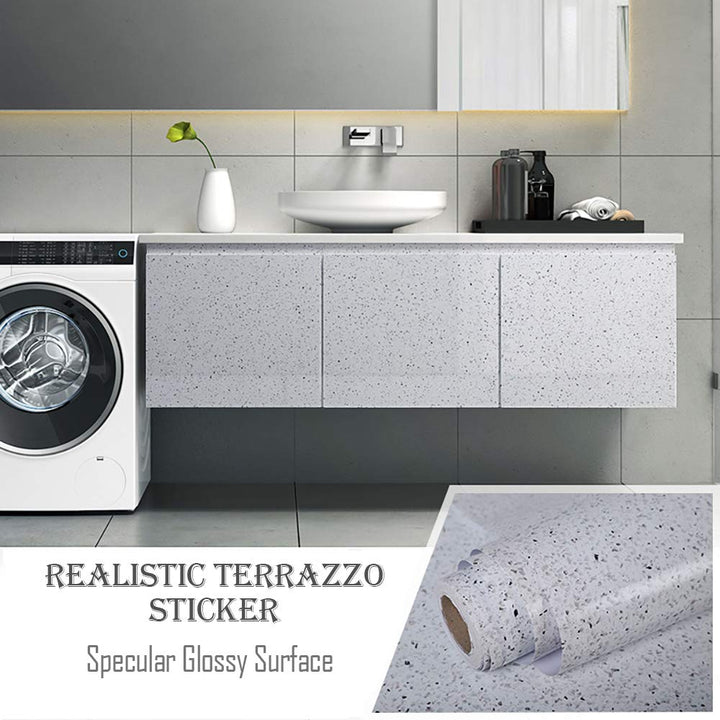 Glossy Marble Contact Paper for Countertop Marble Peel and Stick Wallpaper Granite Wallpaper White Marble Sticker Waterproof Marble Self Adhesive Wallpaper Removable15.7”×118” Easy to Install