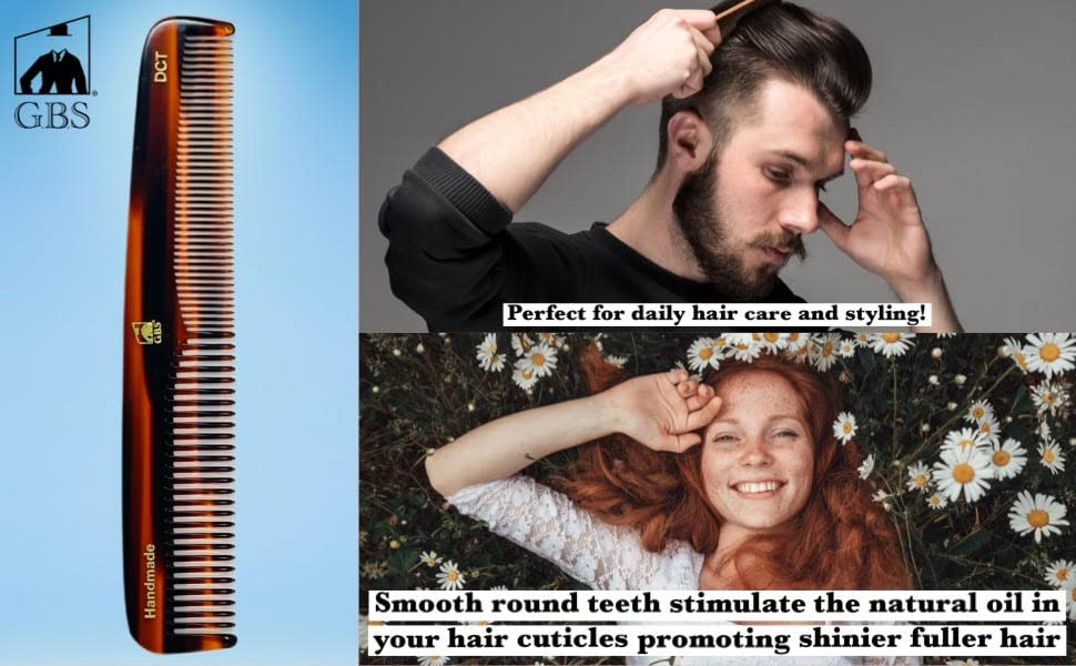 GBS Men&#39;s Handmade Anti-Static Tortoise Dressing Hair Comb - 7