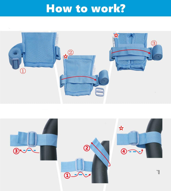 CHOYTONG Safety Dementia Restraint Mitts, Hands Finger Control Glove, Prevent Scratching for Elderly Patient, 2 Pcs (M)