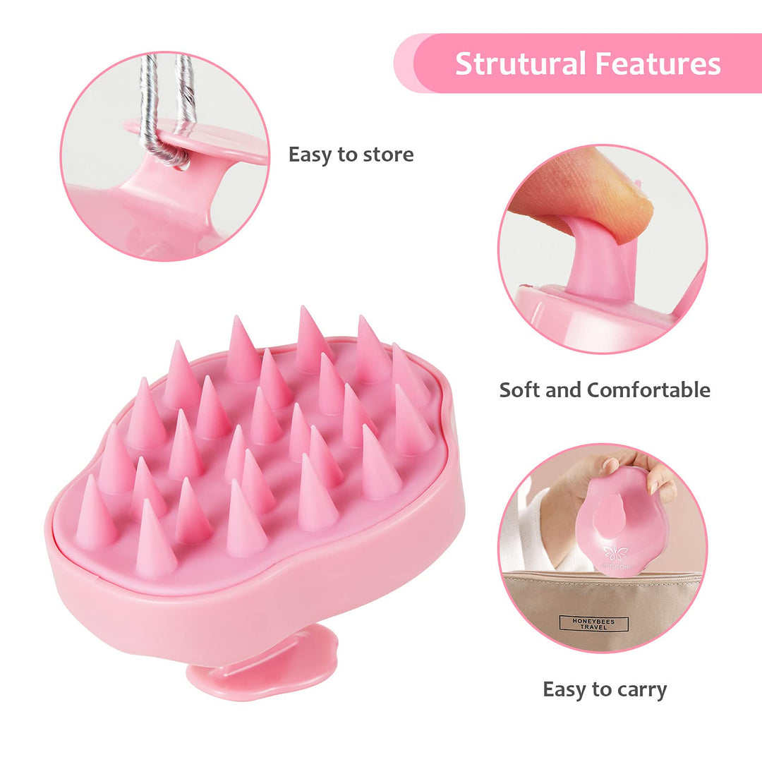 Hair Scalp Massager Shampoo Brush,Soft Silicone Hair Brush for Wet Dry Oily Curly Straight Thick Thin Rough Long Short Natural Men Women Kids Pets Hair Care Toolsï¼Ë†Pink)