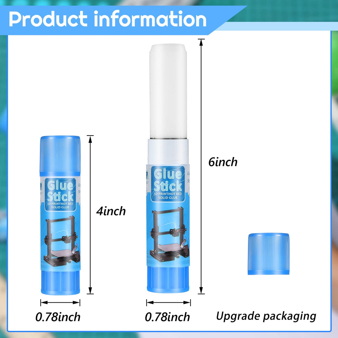 3D Printer Glue Sticks PVP Solid Glue Sticks for 3D Printer Hot Bed Removing Printing Models(6 Pieces)
