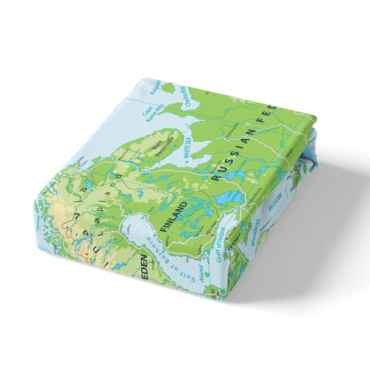 Erosebridal World Map Sheet Set Twin Size, Blue Ocean B