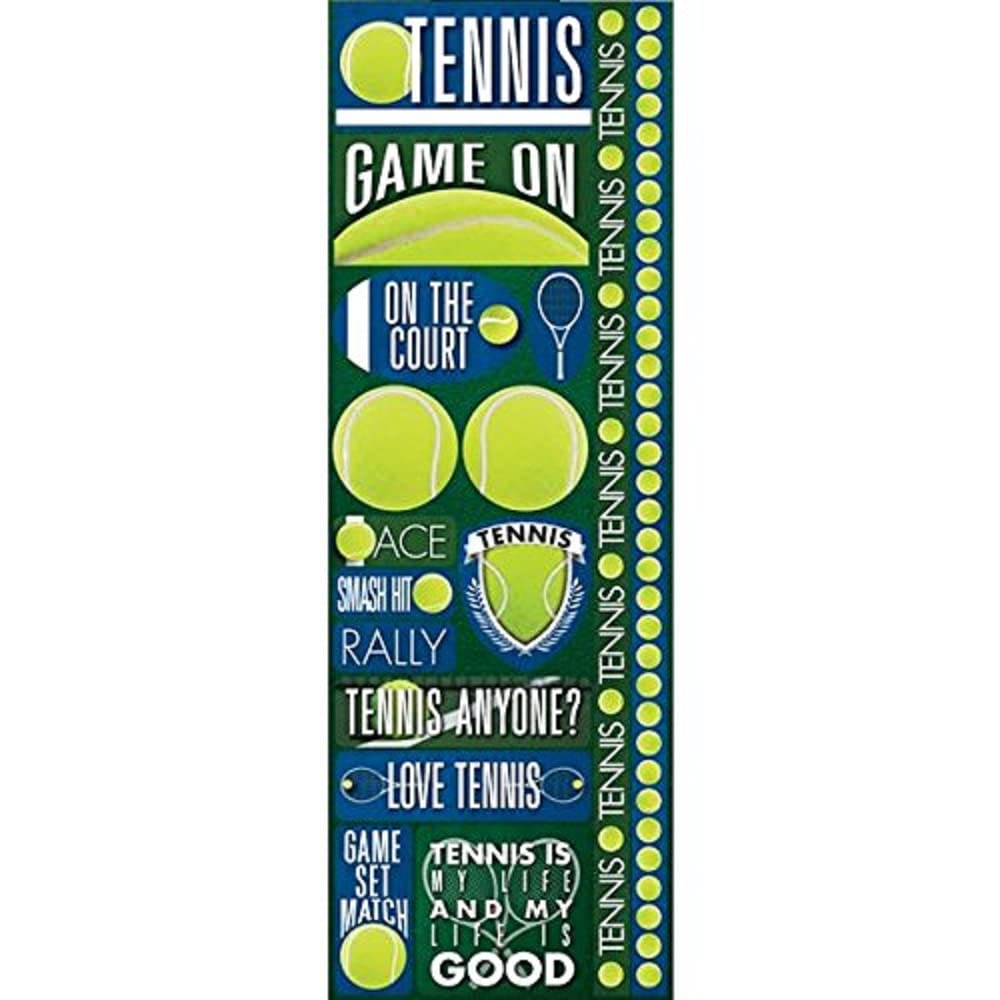 Signature Series Cardstock Combo Stickers, 4.25 by 12-Inch, Tennis