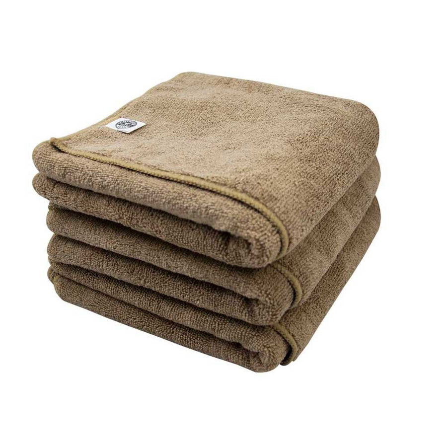 MIC36203 Workhorse XL Tan Professional Grade Microfiber Towel, Leather & Vinyl (Safe for Car Wash, Home Cleaning & Pet Drying Cloths) 24 x 16, Pack of 3